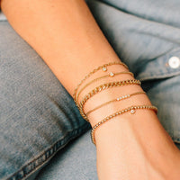 14K Yellow Gold Diamond Oval Link Bracelet