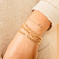 14K Yellow Gold Diamond Curb Link Bracelet