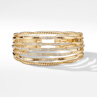 Tides Cuff Bracelet in 18K Yellow Gold with Diamonds