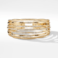 Tides Cuff Bracelet in 18K Yellow Gold with Diamonds