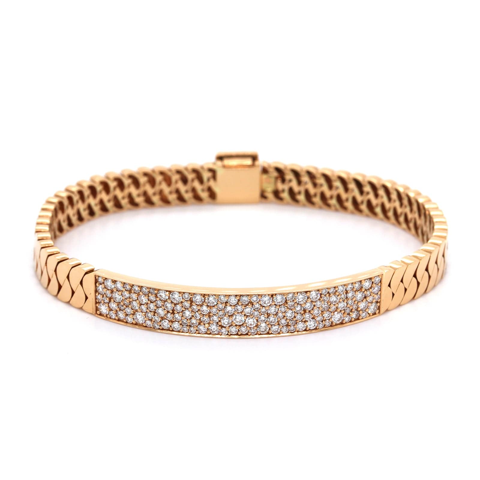18K Rose Gold Diamond Bar Bracelet