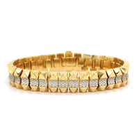 18K Yellow Gold Obelisco Flexible Diamond Bangle Bracelet