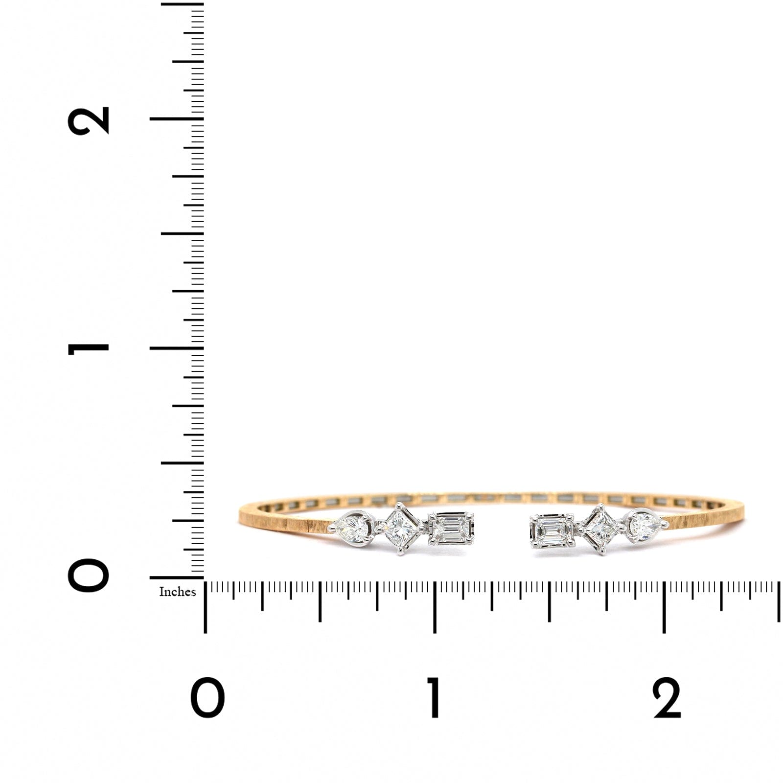 Penny Preville 18K Yellow Gold Multi Diamond Shape Cuff Bracelet