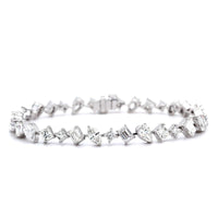 18K White Gold Multi Shape Diamond Bracelet