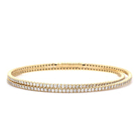 14K Yellow Gold Diamond Flexible Bangle