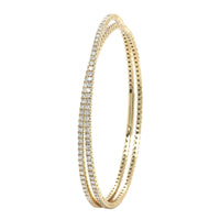 14K Yellow Gold Diamond Flexible Bangle