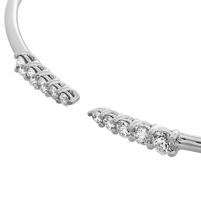 18K White Gold Diamond Open Cuff Bracelet