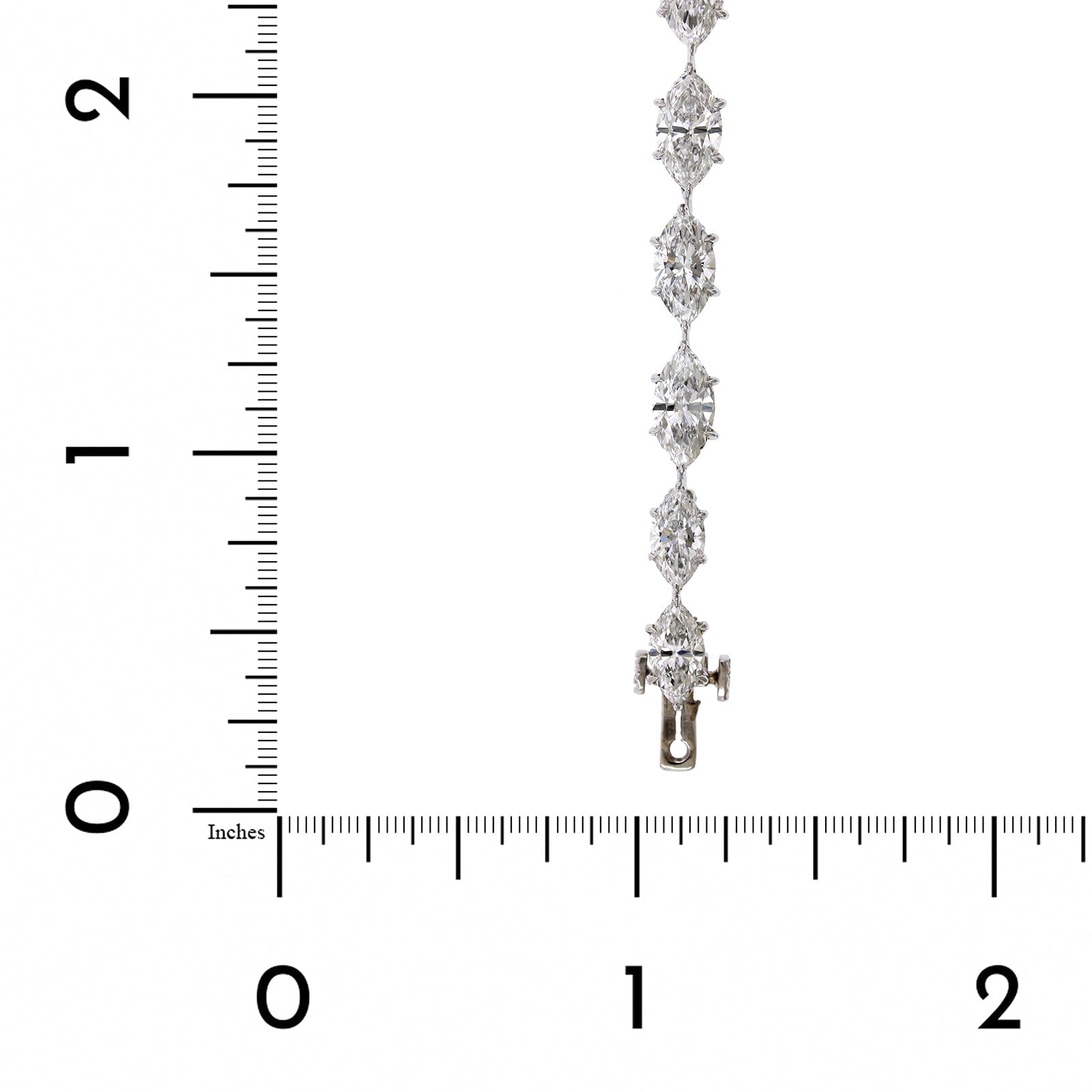 Platinum Marquise Shaped Diamond Line Bracelet