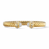 Cablespira® Oval Bracelet in 18K Yellow Gold with Pavé Diamonds, Yellow Gold, Long's Jewelers