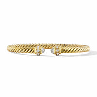 Cablespira® Oval Bracelet in 18K Yellow Gold with Pavé Diamonds, Yellow Gold, Long's Jewelers