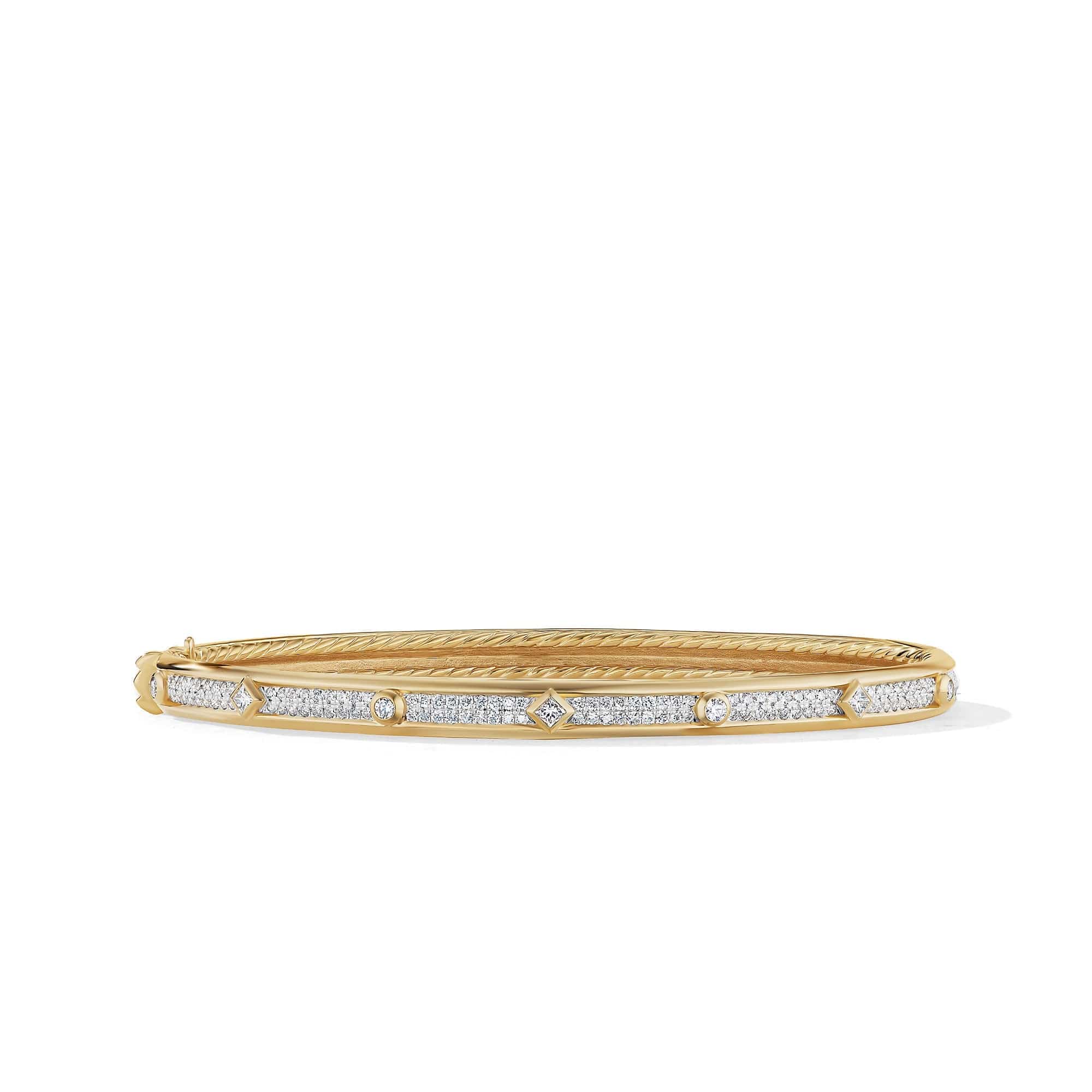 Modern Renaissance Bracelet in 18K Yellow Gold with Full Pavé Diamonds, Yellow Gold, Long's Jewelers