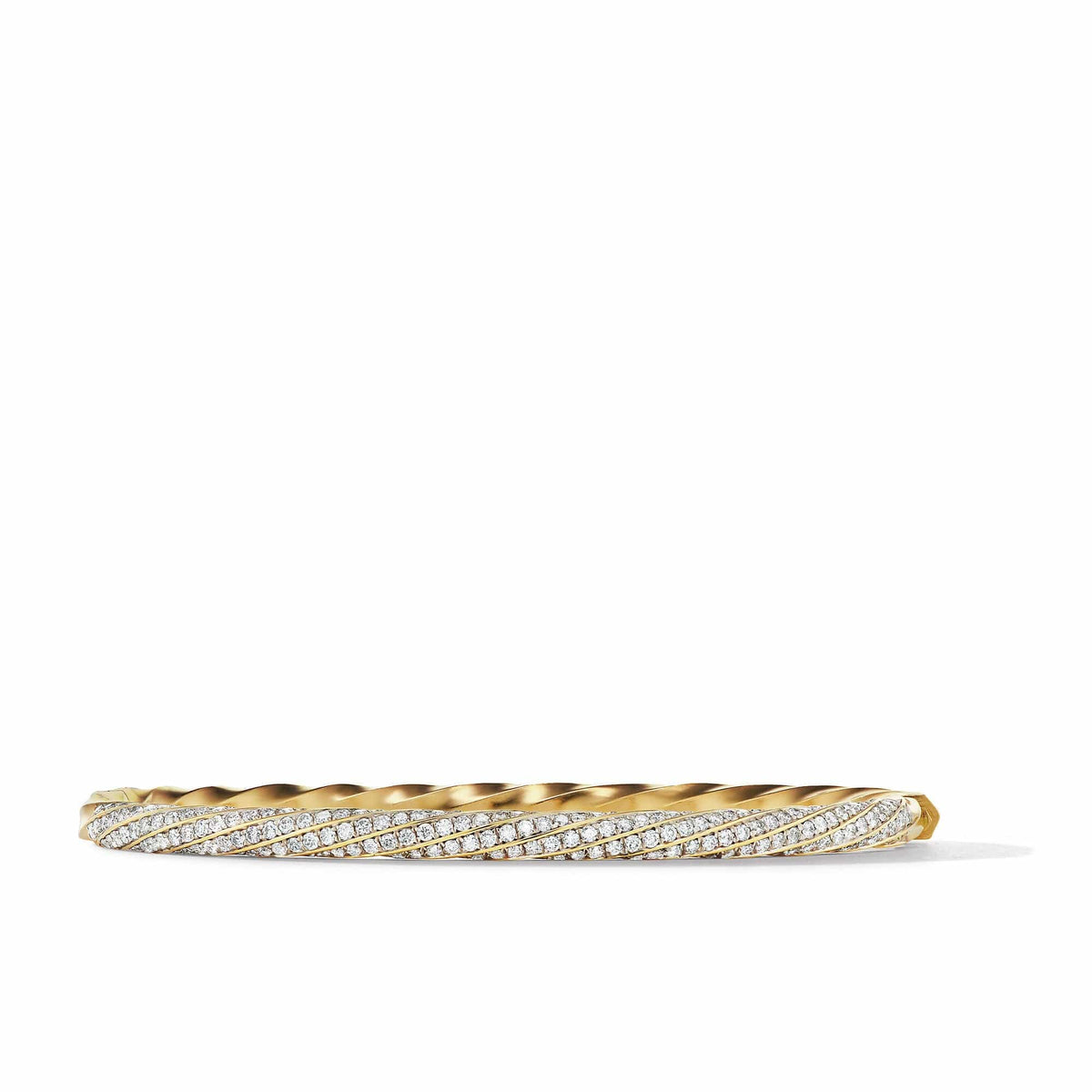 Cable Edge™ Bracelet in Recycled 18K Yellow Gold with Full Pavé Diamonds