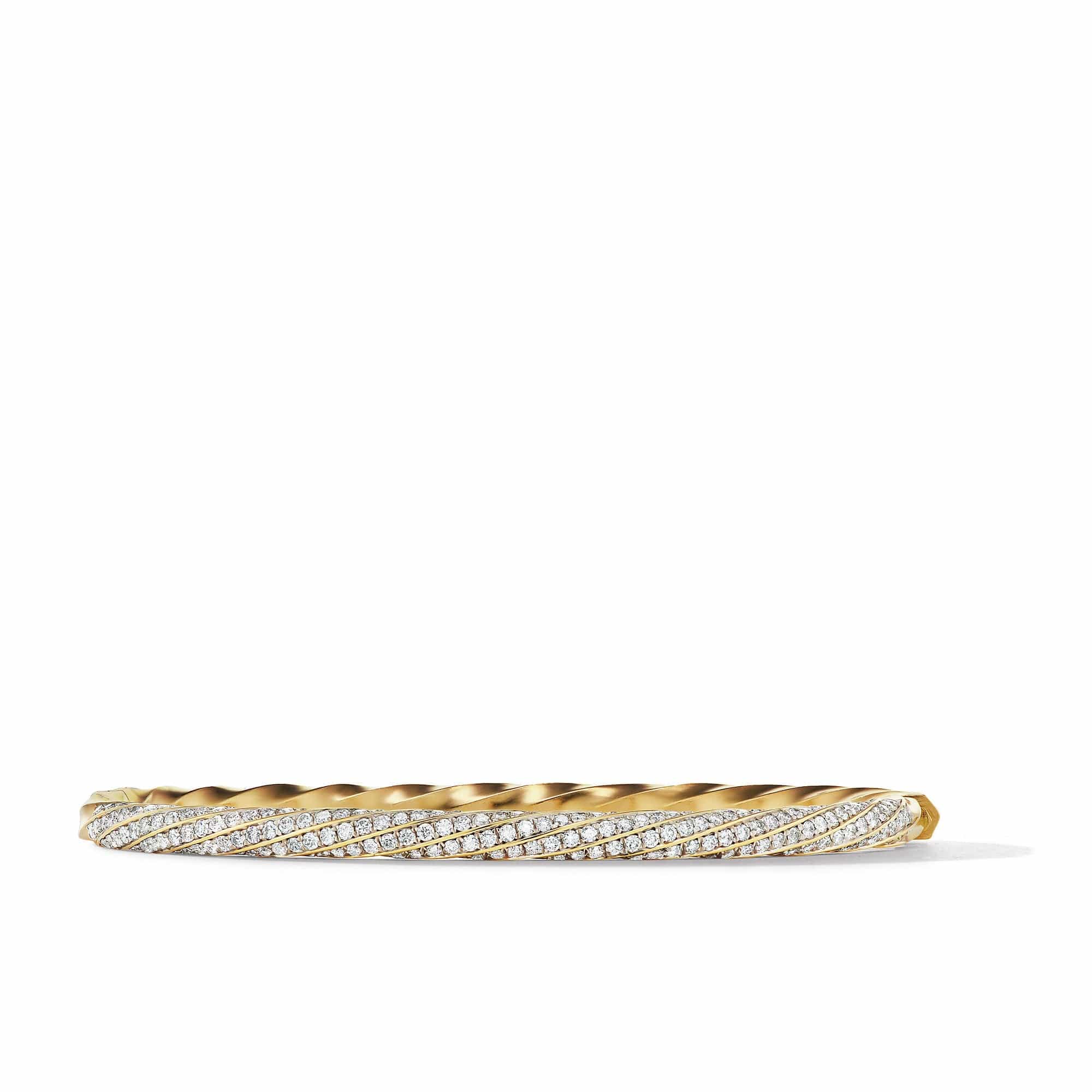 Cable Edge™ Bracelet in Recycled 18K Yellow Gold with Full Pavé Diamonds
