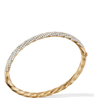 Cable Edge Bracelet in Recycled 18K Yellow Gold with Full Pavé Diamonds