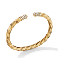 Cable Edge Bracelet in Recycled 18K Yellow Gold with Pavé Diamonds, Long's Jewelers
