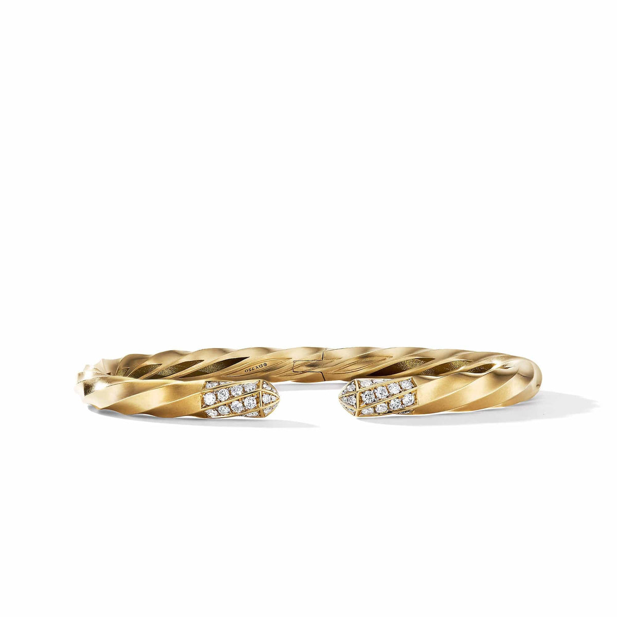Cable Edge Bracelet in Recycled 18K Yellow Gold with Pavé Diamonds, Long's Jewelers