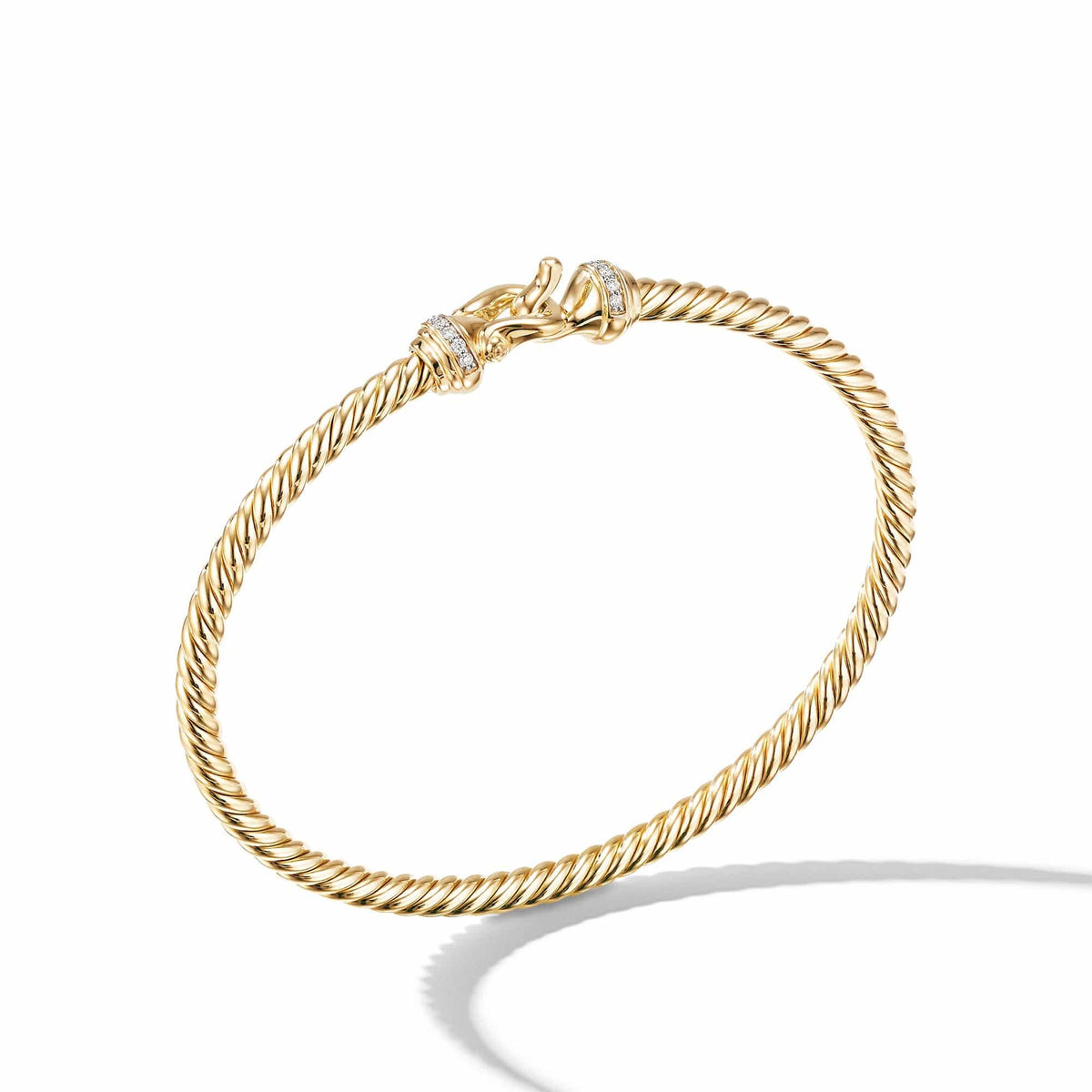 Buckle Bracelet in 18K Yellow Gold with Diamonds, Long's Jewelers