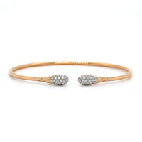 18K Rose Gold Pave Diamond Cuff Bracelet