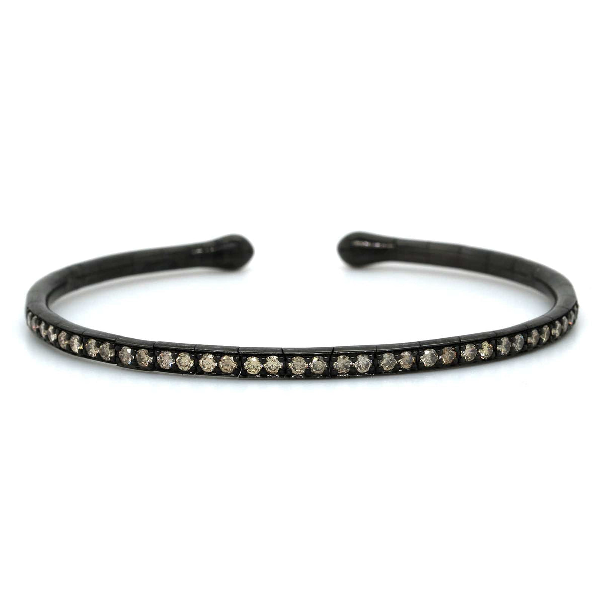Etho Maria Blackened 18K Yellow Gold Brown Diamond Cuff Bracelet