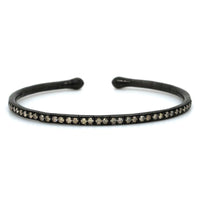 Etho Maria Blackened 18K Yellow Gold Brown Diamond Cuff Bracelet