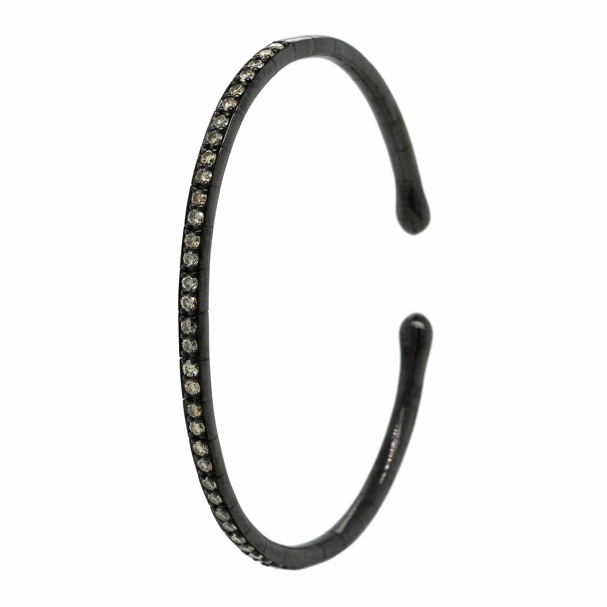 Etho Maria Blackened 18K Yellow Gold Brown Diamond Cuff Bracelet