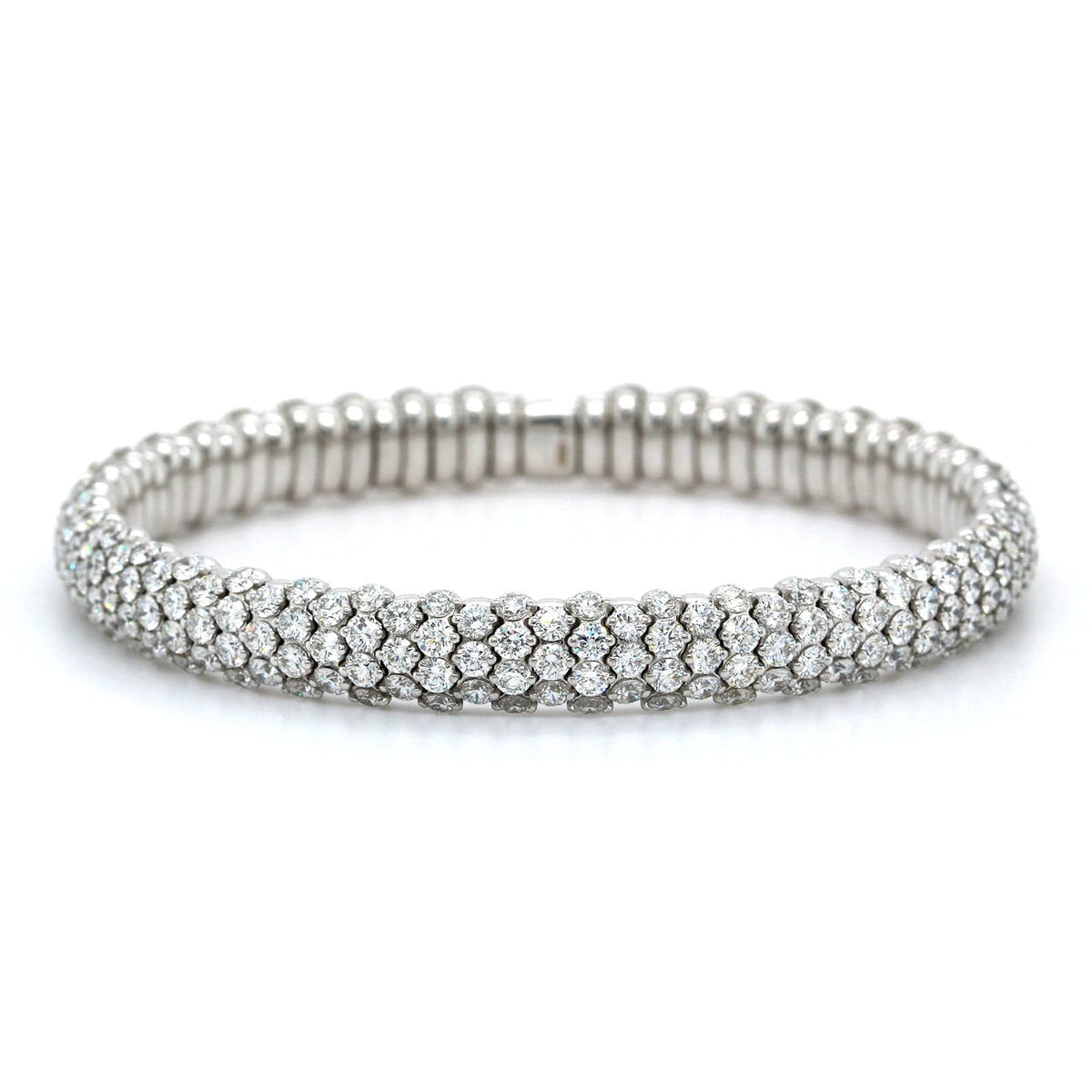 Zydo 18K White Gold Pave Diamond Stretch Bracelet