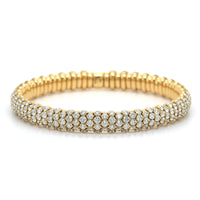 Zydo 18K Yellow Gold Pave Diamond Stretch Bracelet