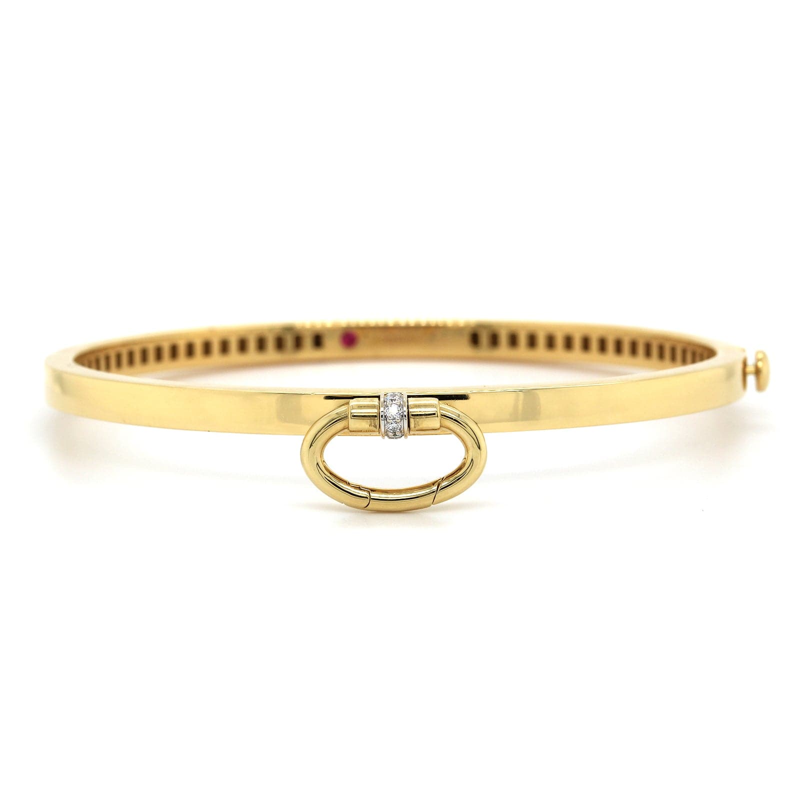Roberto Coin 18K Yellow Charm Holder Diamond Bangle