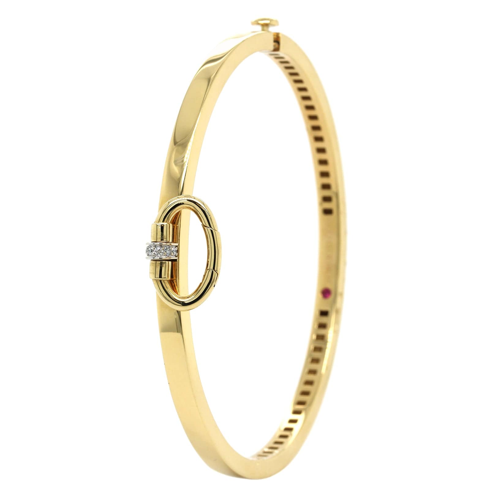 Roberto Coin 18K Yellow Charm Holder Diamond Bangle