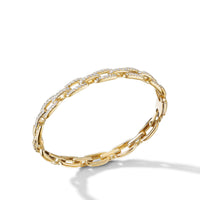 Stax Chain Link Bracelet in 18K Yellow Gold with Pavé Diamonds