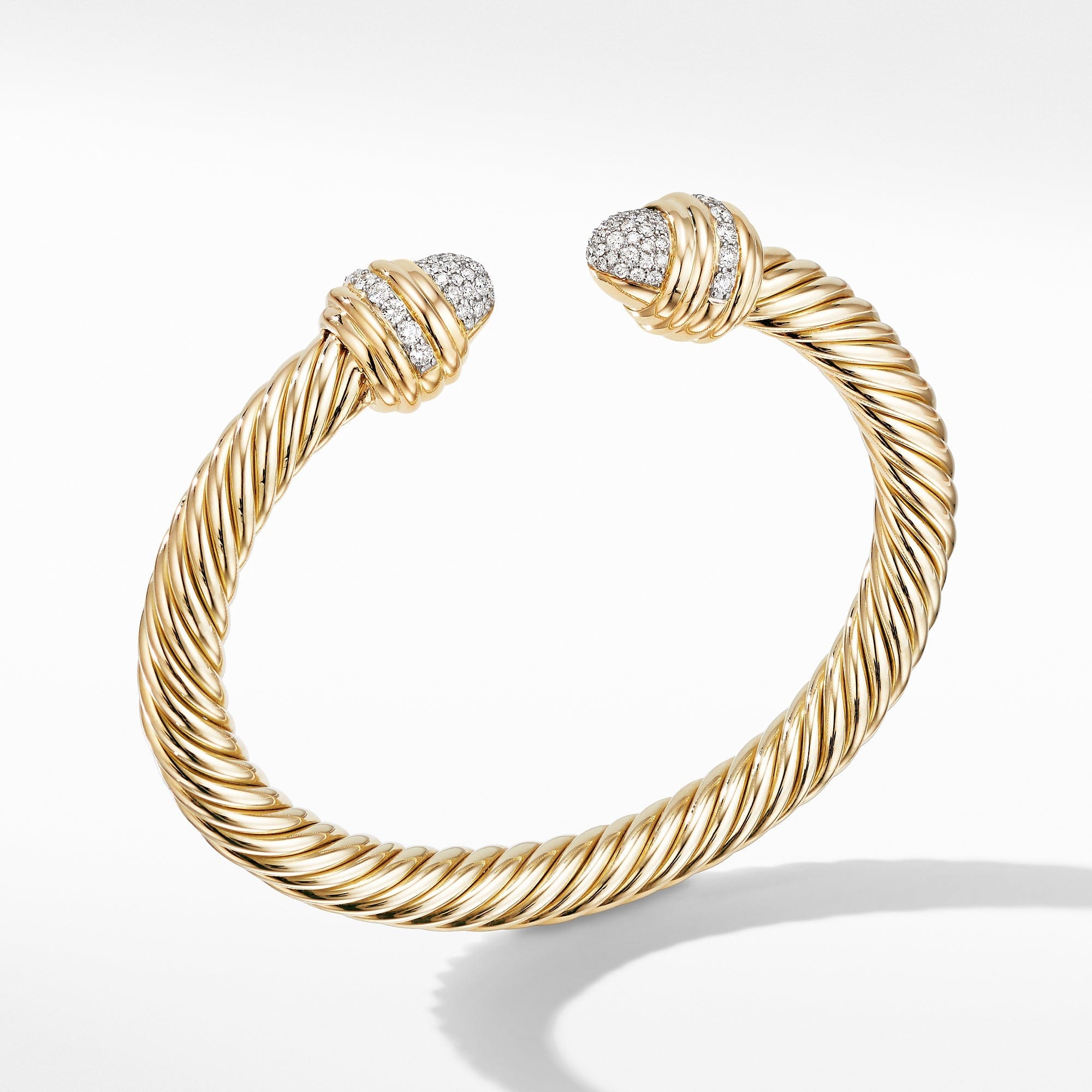 Cable Bracelet in 18K Yellow with Pavé Diamonds