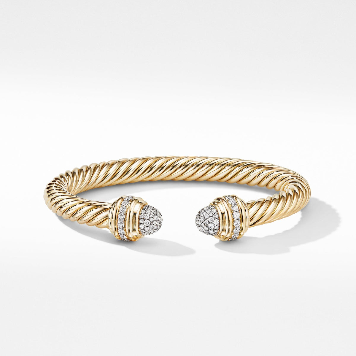 Cable Bracelet in 18K Yellow with Pavé Diamonds