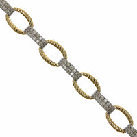 14K Two-Tone Gold Rope Style Diamond Bracelet, 14k yellow and white gold, Long's Jewelers