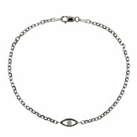 14K White Gold Evil Eye Diamond Bracelet, 14k white gold, Long's Jewelers