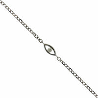 14K White Gold Evil Eye Diamond Bracelet, 14k white gold, Long's Jewelers