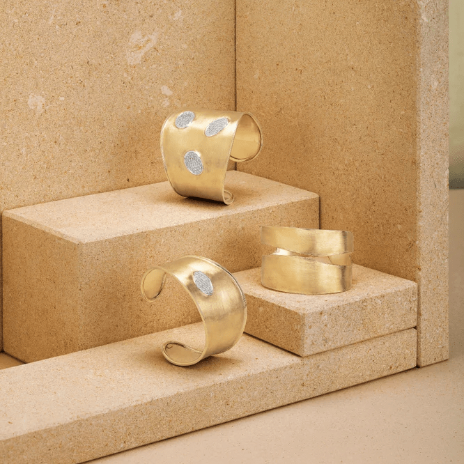 Lunaria 18K Yellow Gold Diamond Cuff Bracelet, 18k yellow gold, Long's Jewelers