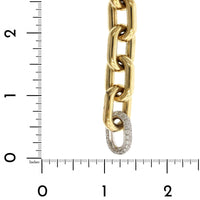 18K Yellow Gold Diamond Oval Link Bracelet, 18k yellow gold, Long's Jewelers