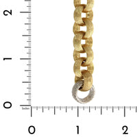 18K Yellow Gold Diamond Rolo Satin Finish Link Bracelet, 18k yellow gold, Long's Jewelers