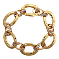 18K Yellow Gold Diamond Open Link Bracelet, 18k yellow gold, Long's Jewelers