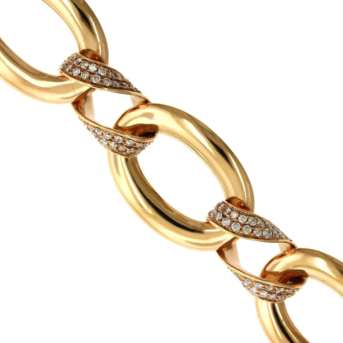 18K Yellow Gold Diamond Open Link Bracelet, 18k yellow gold, Long's Jewelers