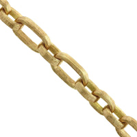 18K Yellow Gold Diamond Oval Satin Finish Link Bracelet, 18k yellow gold, Long's Jewelers