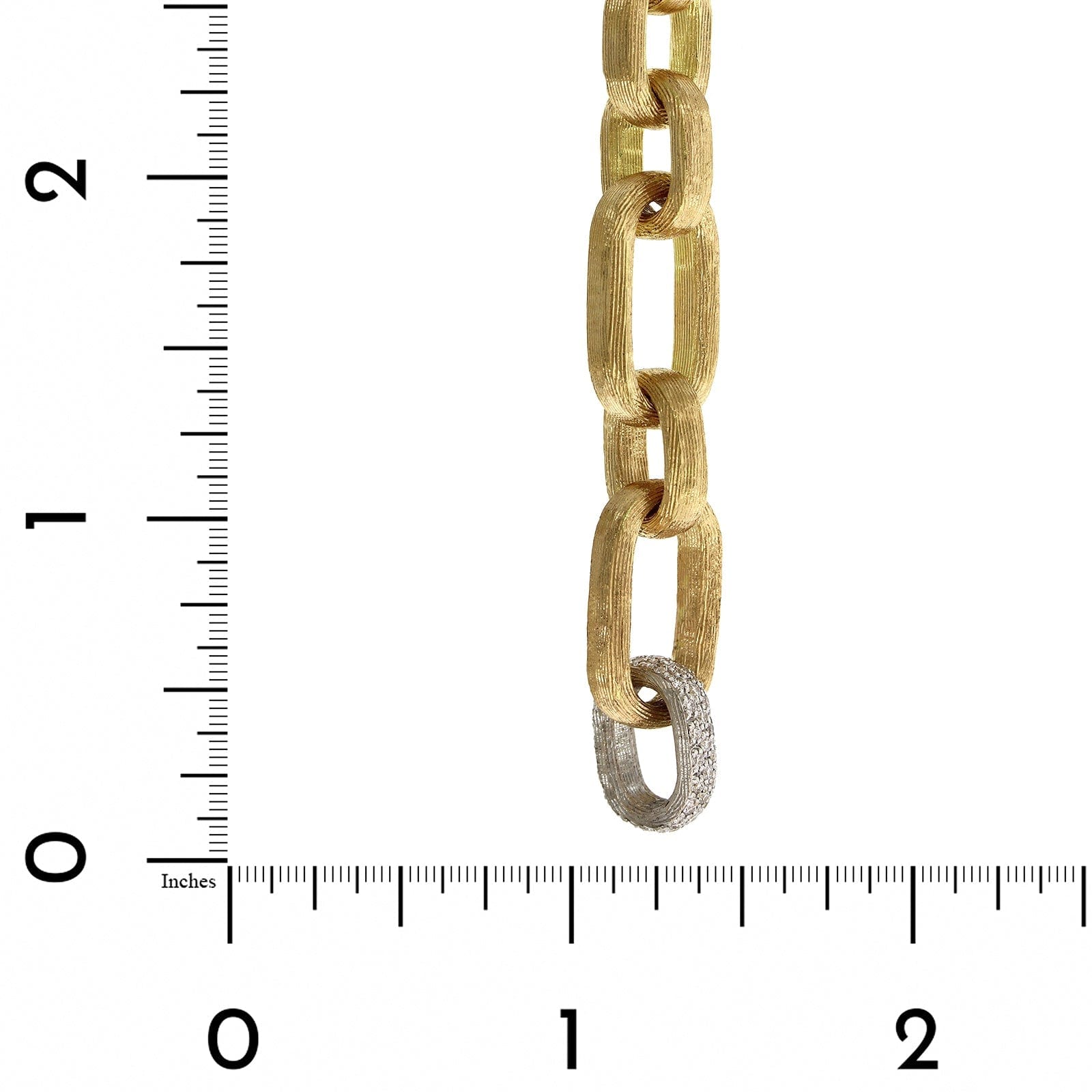 18K Yellow Gold Diamond Oval Satin Finish Link Bracelet, 18k yellow gold, Long's Jewelers
