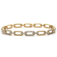 14K Yellow Gold Paperclip Diamond Bracelet, 14k yellow gold, Long's Jeweler's