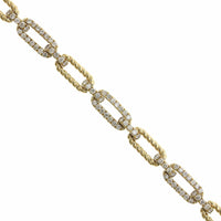 14K Yellow Gold Paperclip Diamond Bracelet, 14k yellow gold, Long's Jeweler's