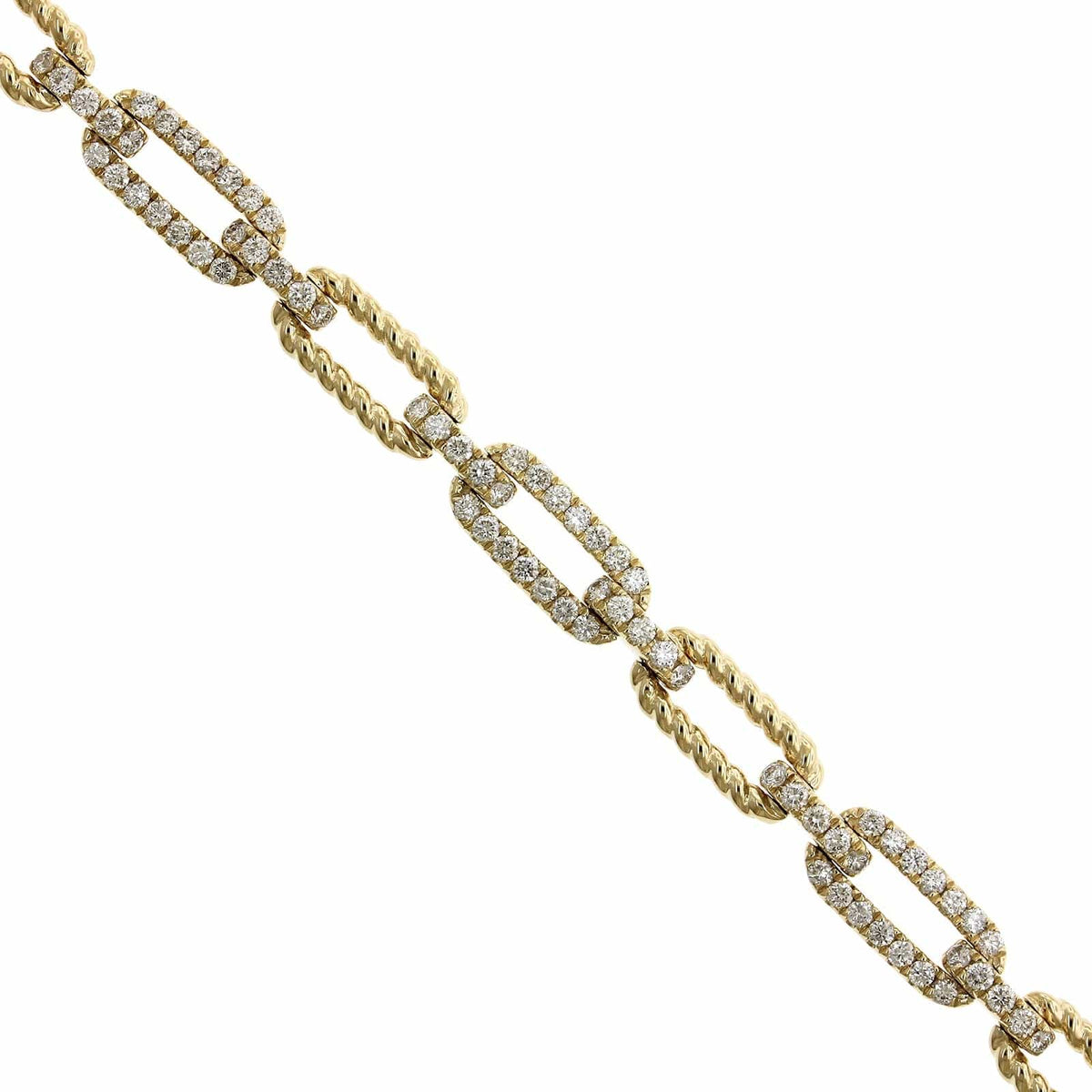 14K Yellow Gold Paperclip Diamond Bracelet, 14k yellow gold, Long's Jeweler's