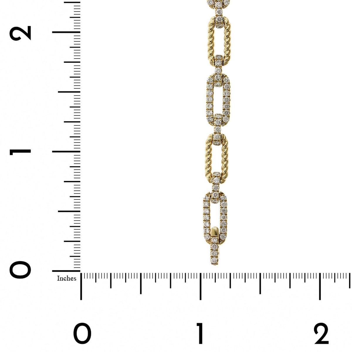 14K Yellow Gold Paperclip Diamond Bracelet, 14k yellow gold, Long's Jeweler's