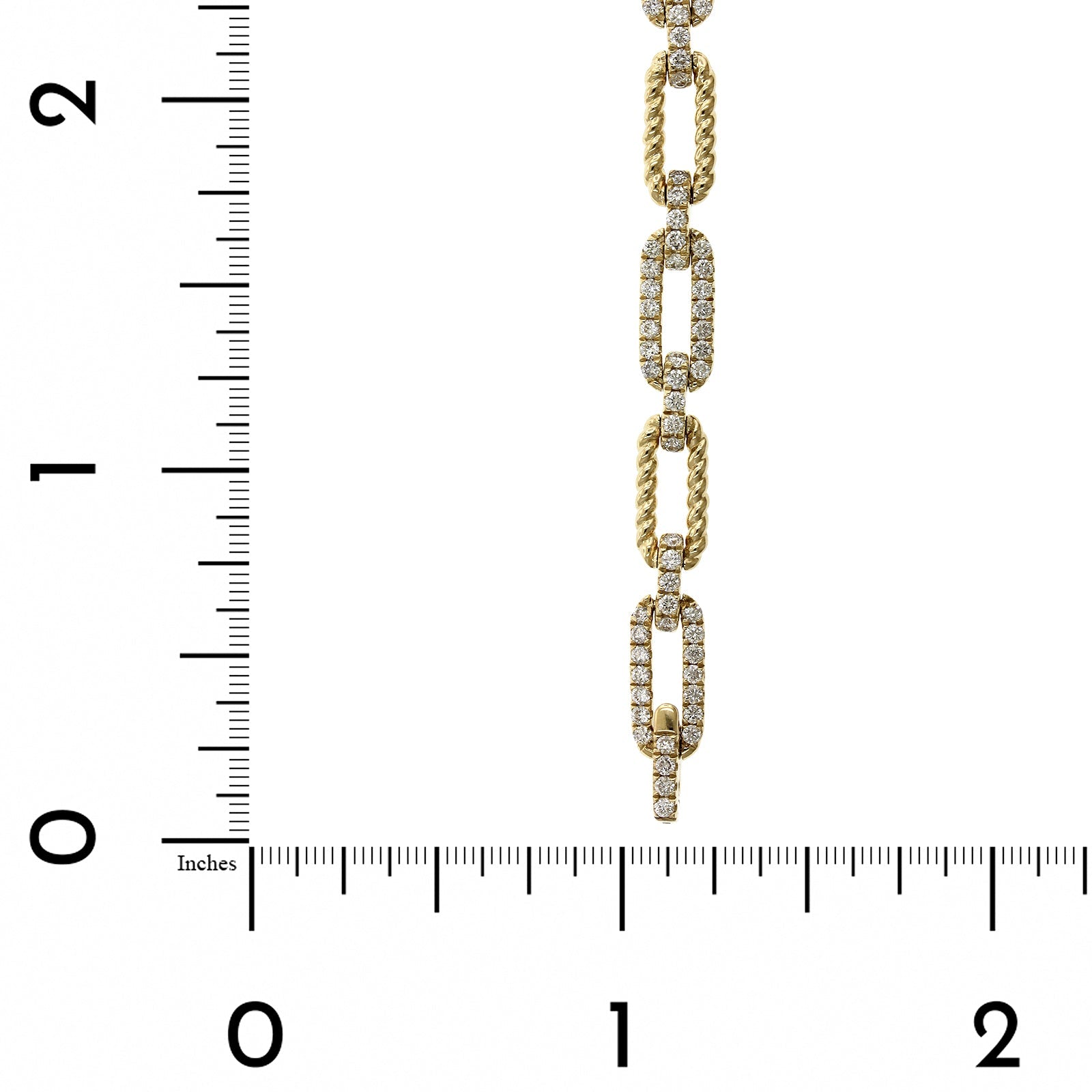14K Yellow Gold Paperclip Diamond Bracelet, 14k yellow gold, Long's Jeweler's