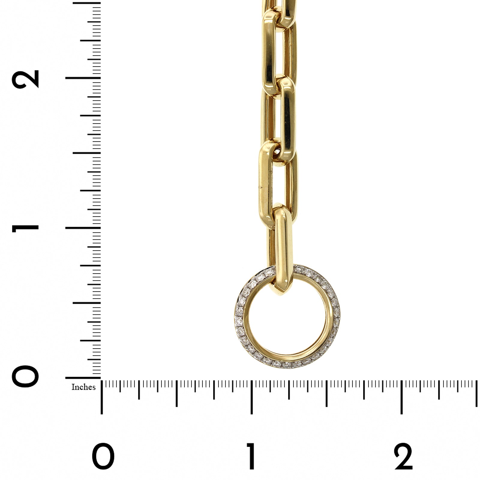 14K Yellow Gold  Diamond Toggle Paperclip Bracelet