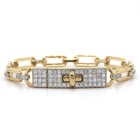 14K Yellow Gold Paperclip Diamond Clasp Bracelet, 14k yellow gold, Long's Jeweler's
