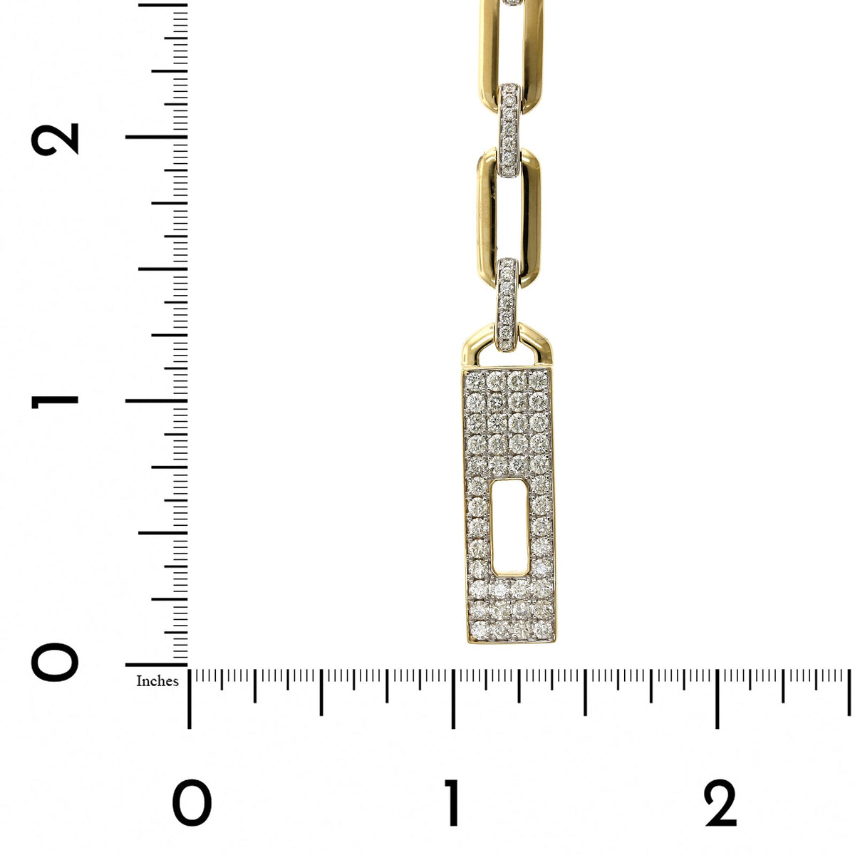 14K Yellow Gold Paperclip Diamond Clasp Bracelet, 14k yellow gold, Long's Jeweler's